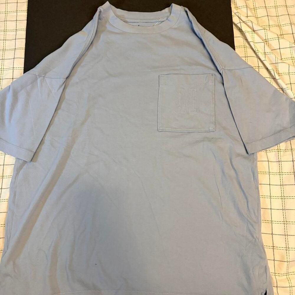 American Eagle Blue Pocket Tee Size S New